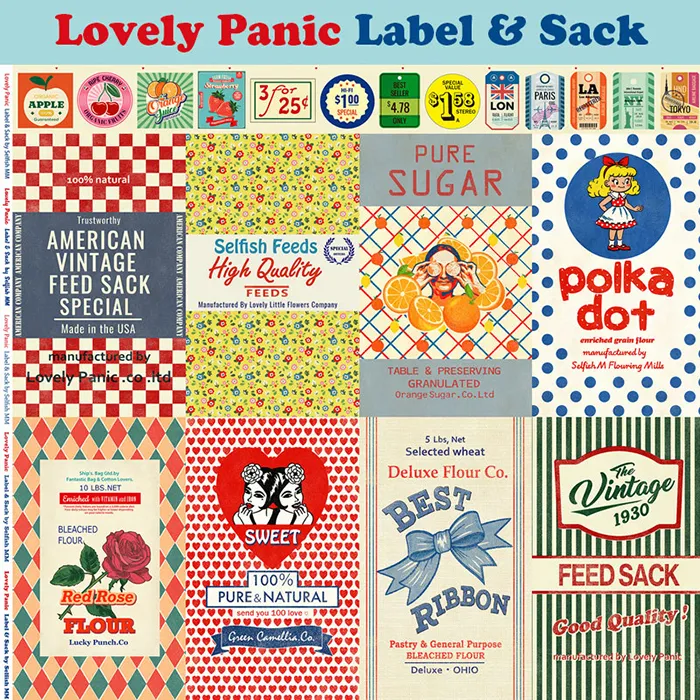 ≪柄売り≫コットンシーチングインクジェットプリント生地　Masako Takeishi　Lovely Panic【１柄：約110cm×100cm】
