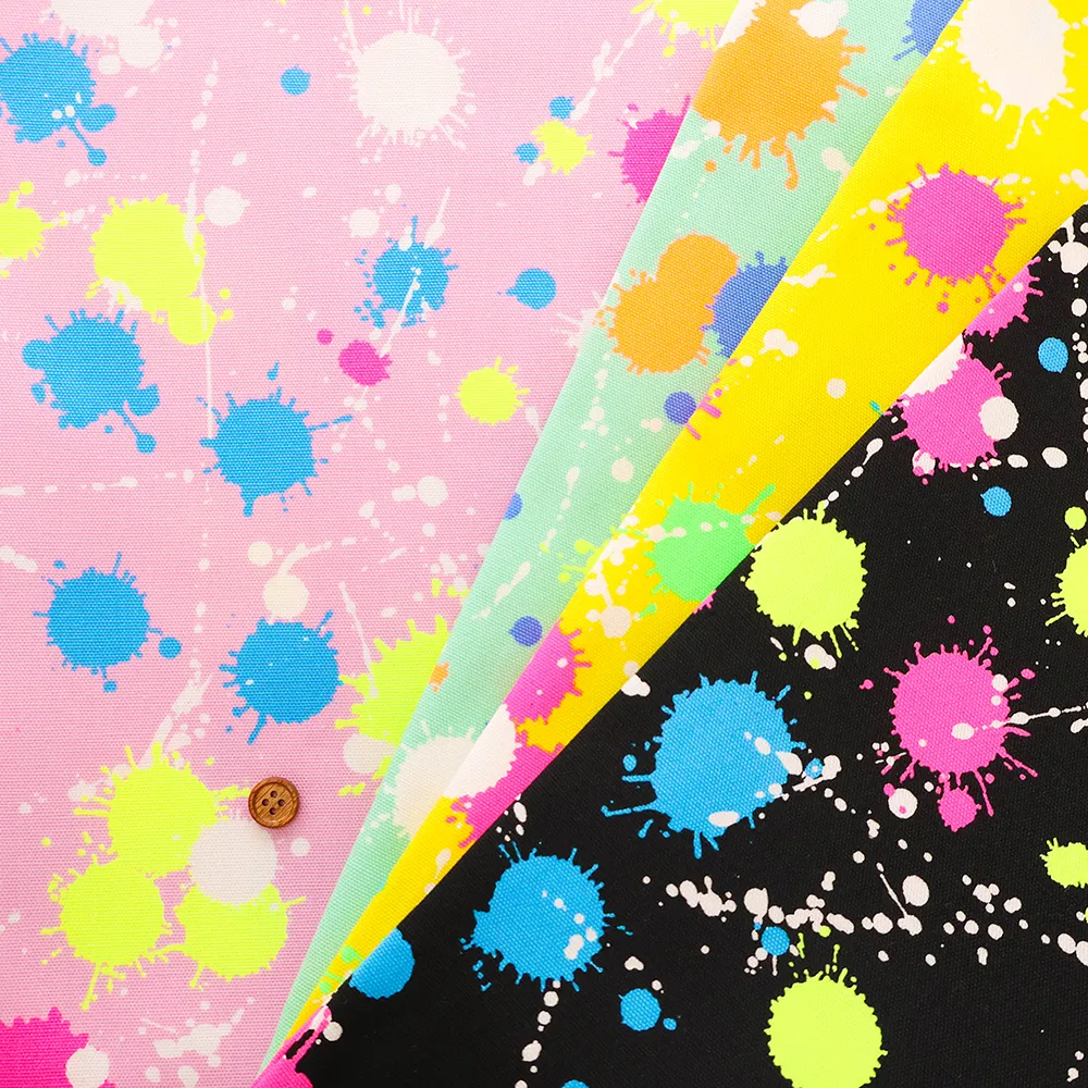 コットンオックス蛍光プリント生地　SPLASH