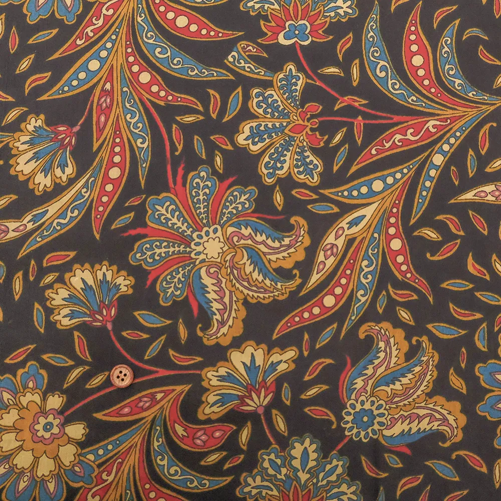 インド製　コットンマルチカラープリント生地　エスニック　ペイズリーフラワー