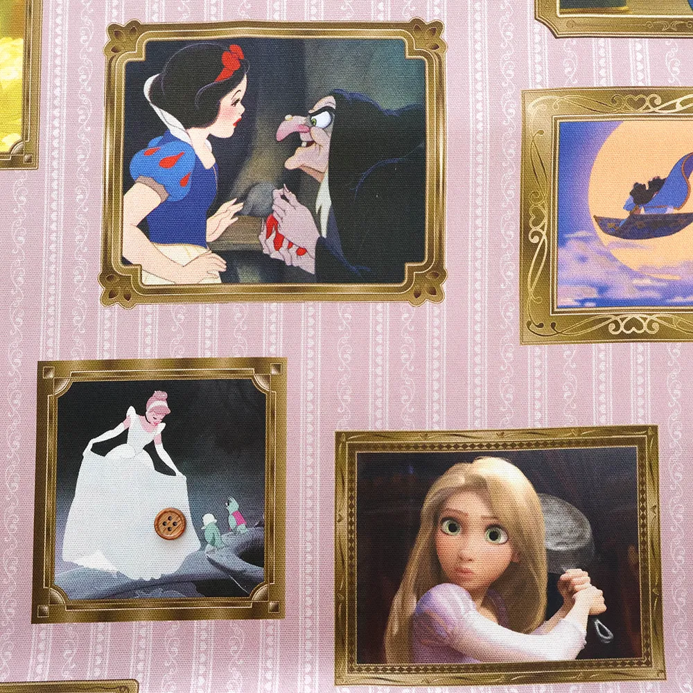 コットンオックスインクジェットプリント生地　ディズニープリンセス